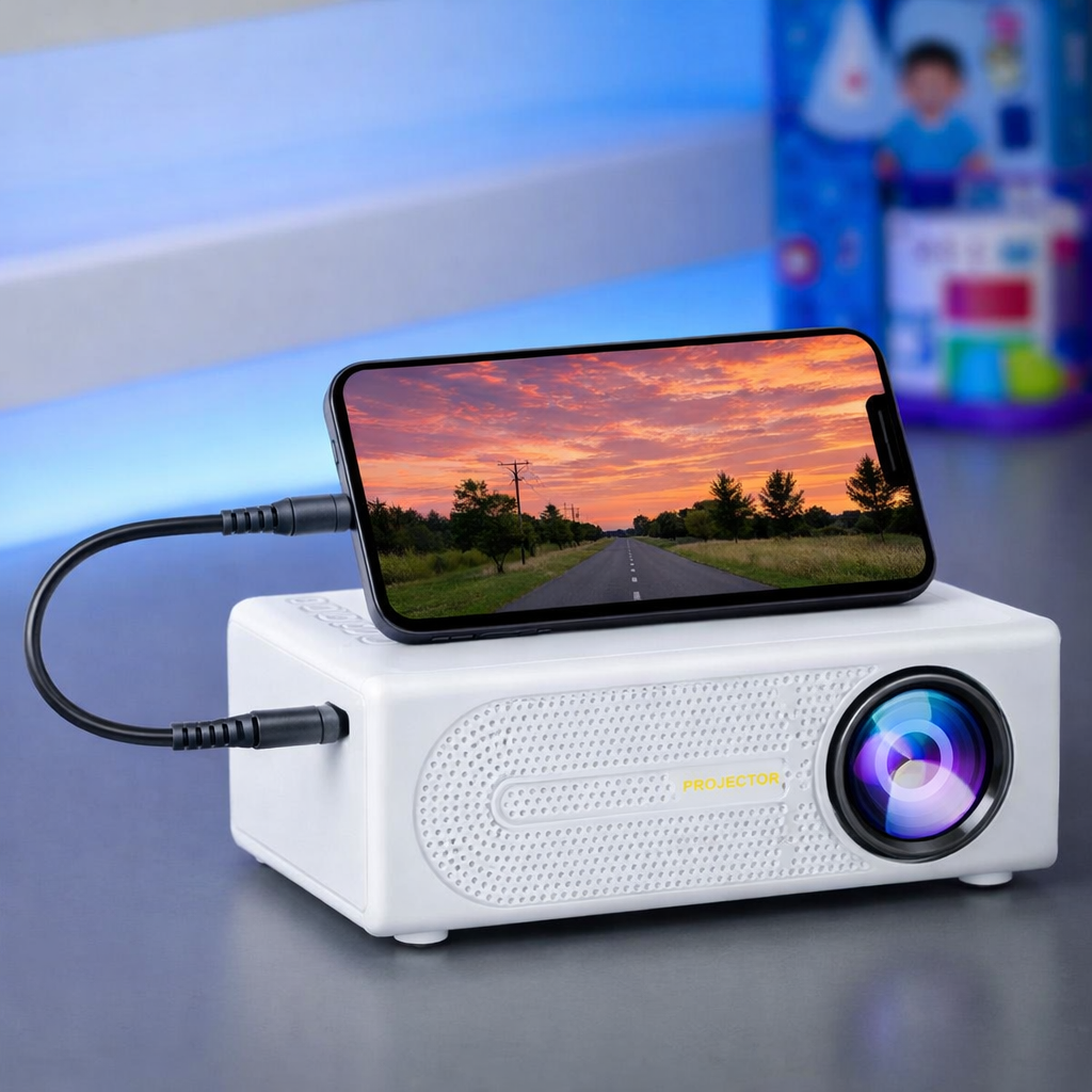 Projetor Mini Beamer Portátil Full HD Cinema em Casa