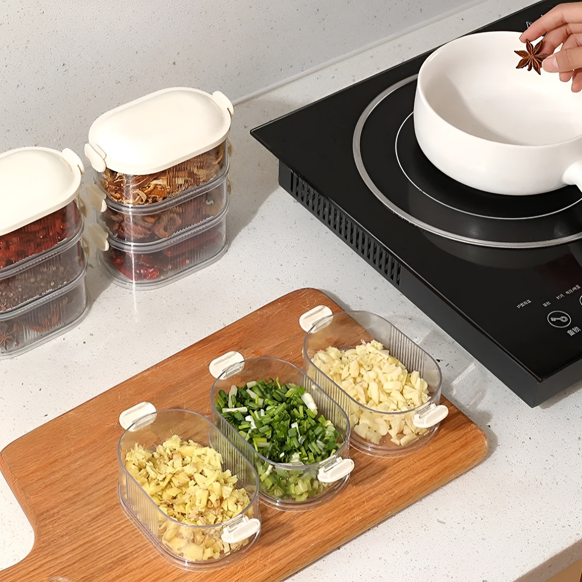 Food Storage Containers Stackable Kitchen Organizer Set