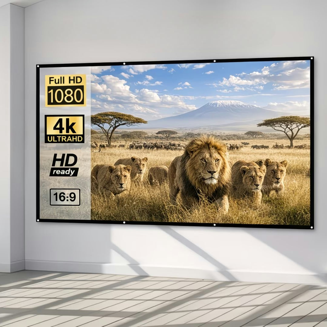 Projection Screen World Cup Projector Foldable Portable Home Theater