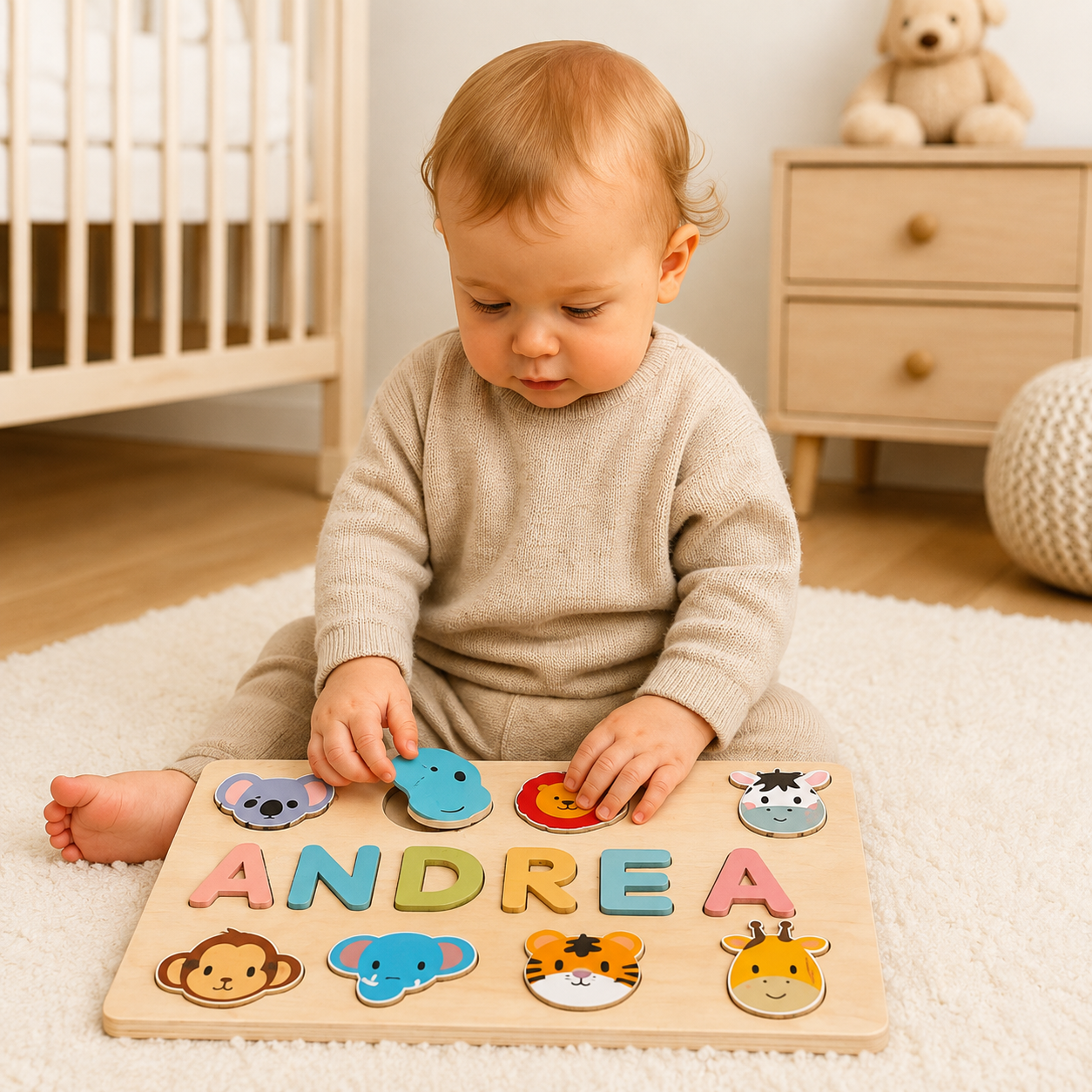 Puzzle in Legno Personalizzato Compleanno Gioco Educativօ