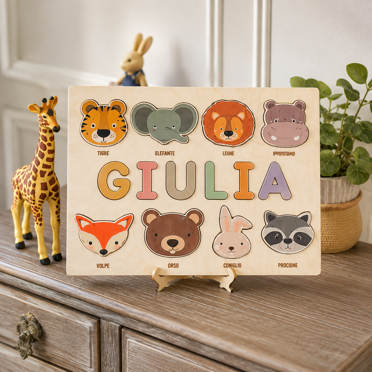 Puzzle in Legno Personalizzato Compleanno Gioco Educativօ
