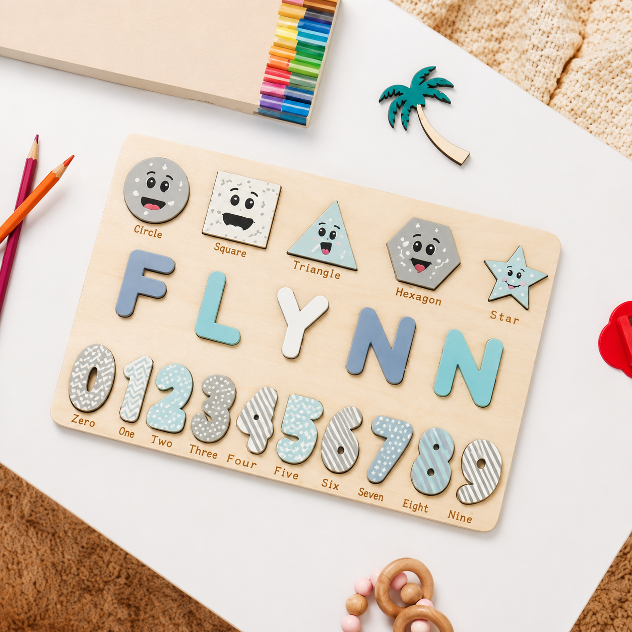 Puzzle in Legno Personalizzato Compleanno Gioco Educativօ