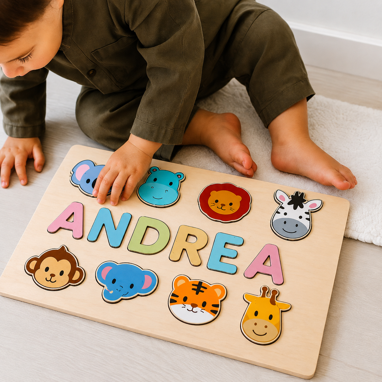 Puzzle in Legno Personalizzato Compleanno Gioco Educativօ