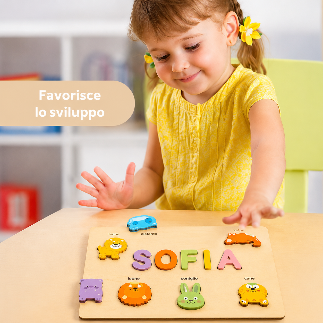 Puzzle in Legno Personalizzato Compleanno Gioco Educativօ