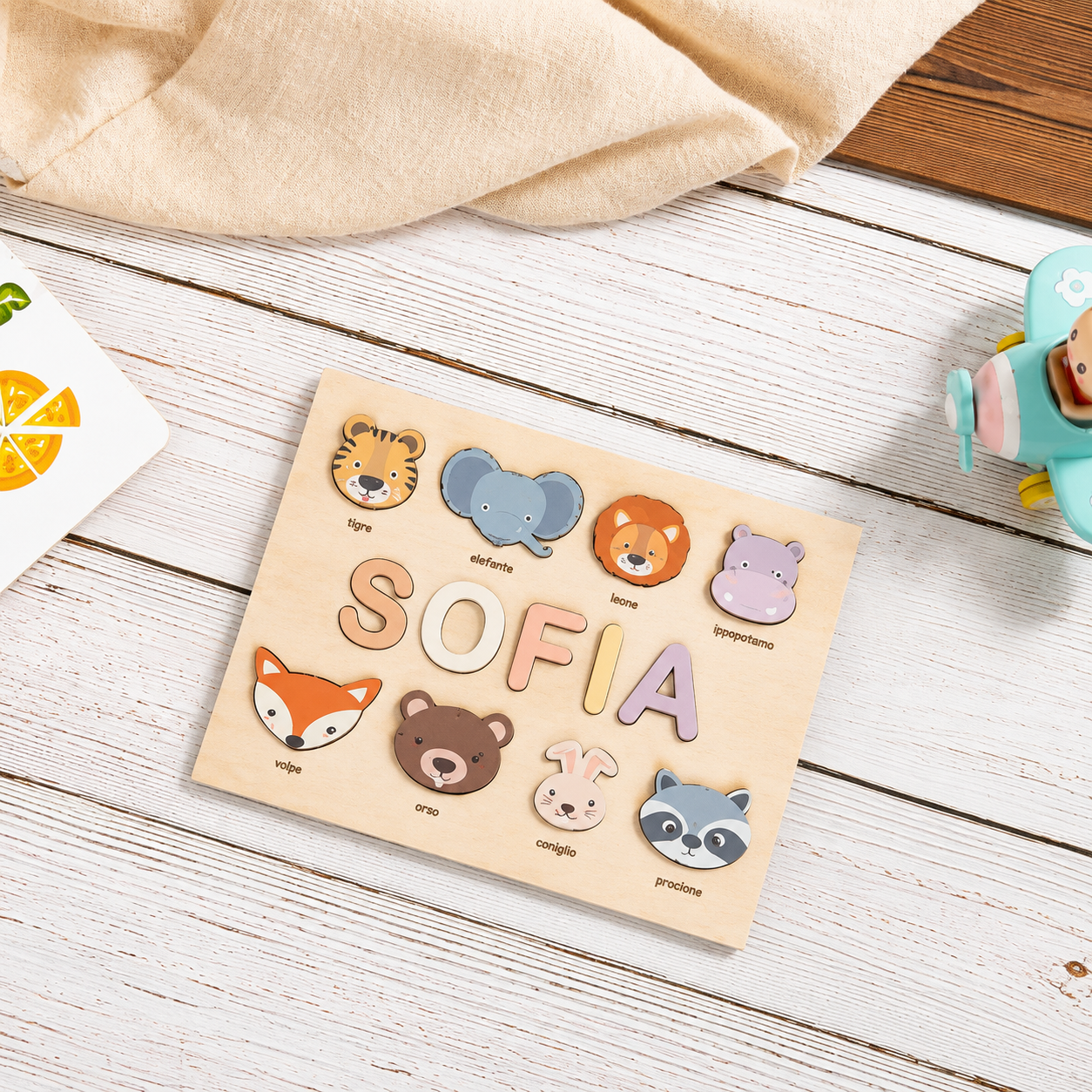 Puzzle in Legno Personalizzato Compleanno Gioco Educativօ