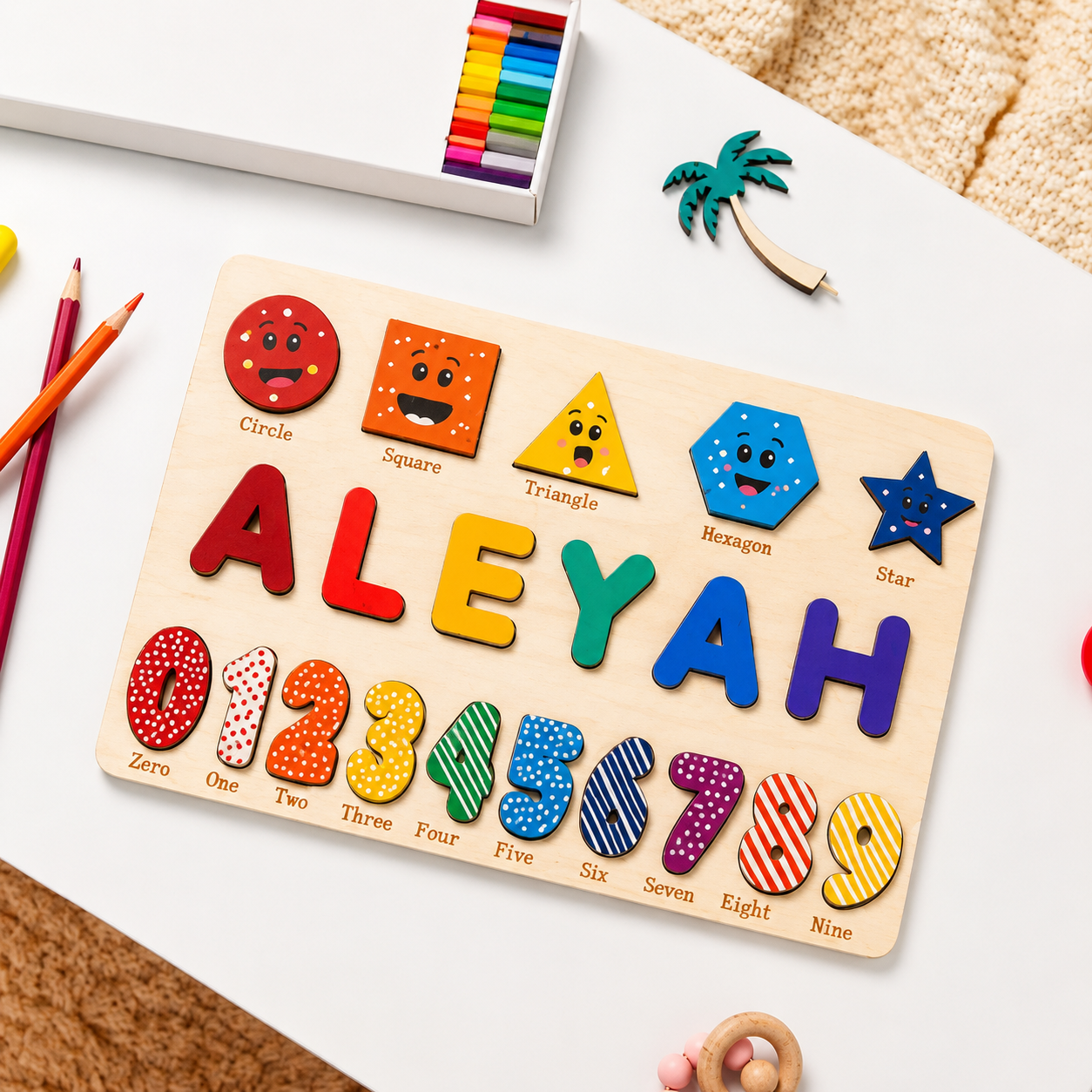 Puzzle in Legno Personalizzato Compleanno Gioco Educativօ