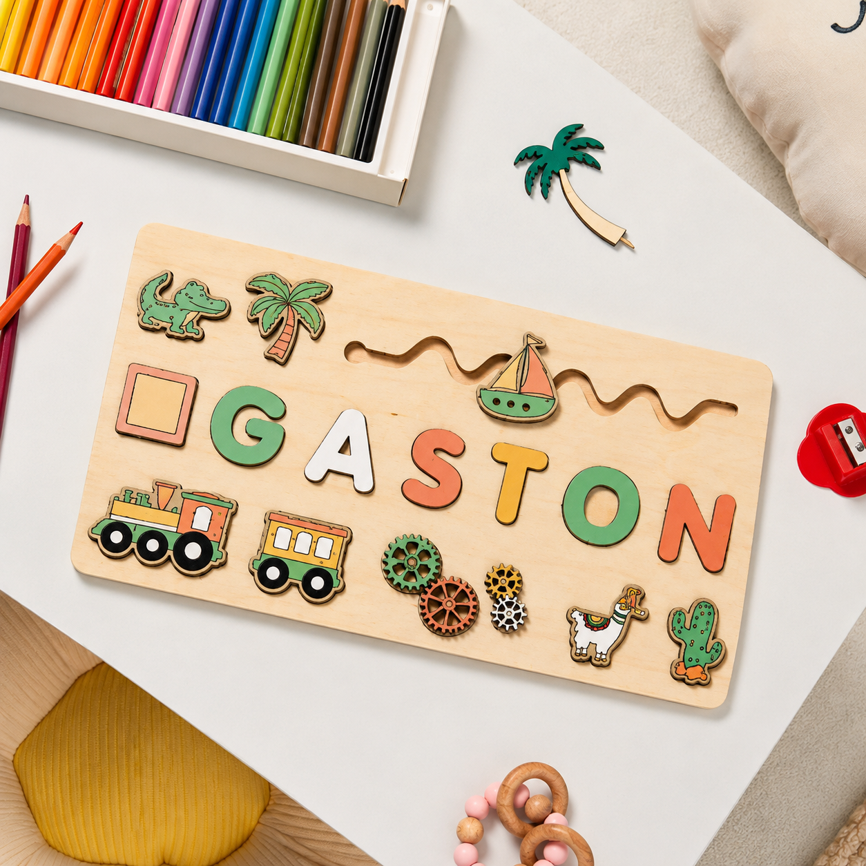 Puzzle in Legno Personalizzato Compleanno Gioco Educativօ