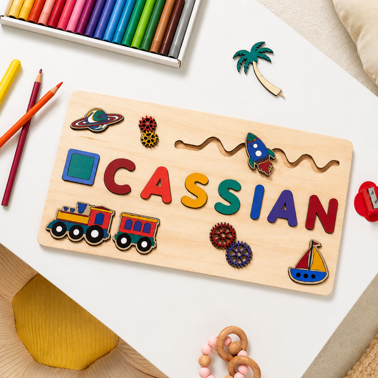 Puzzle in Legno Personalizzato Compleanno Gioco Educativօ