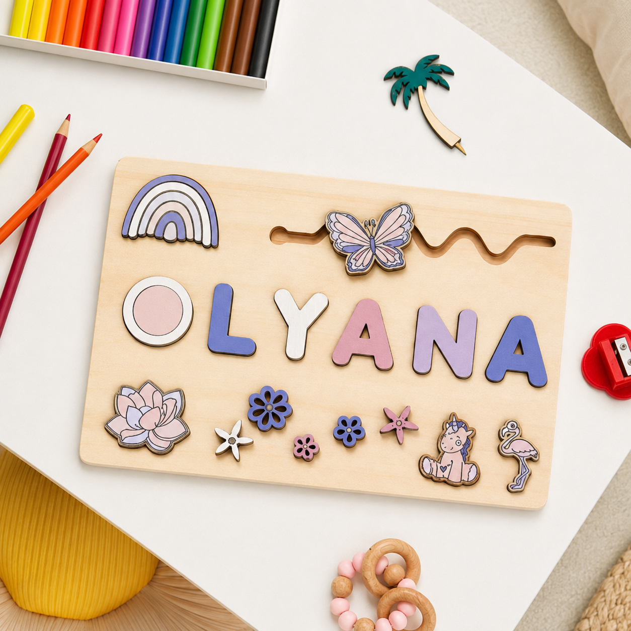 Puzzle in Legno Personalizzato Compleanno Gioco Educativօ