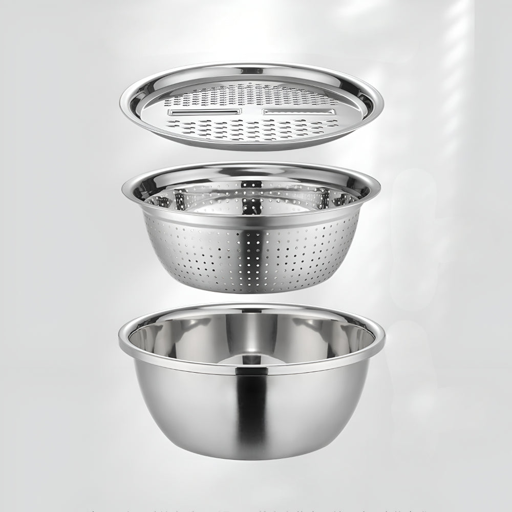 Kitchen Bowl Colander Stainless Steel Strainer Set