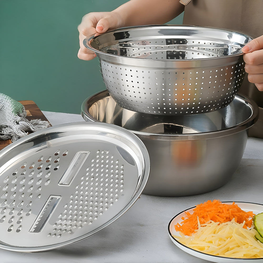 Kitchen Bowl Colander Stainless Steel Strainer Set