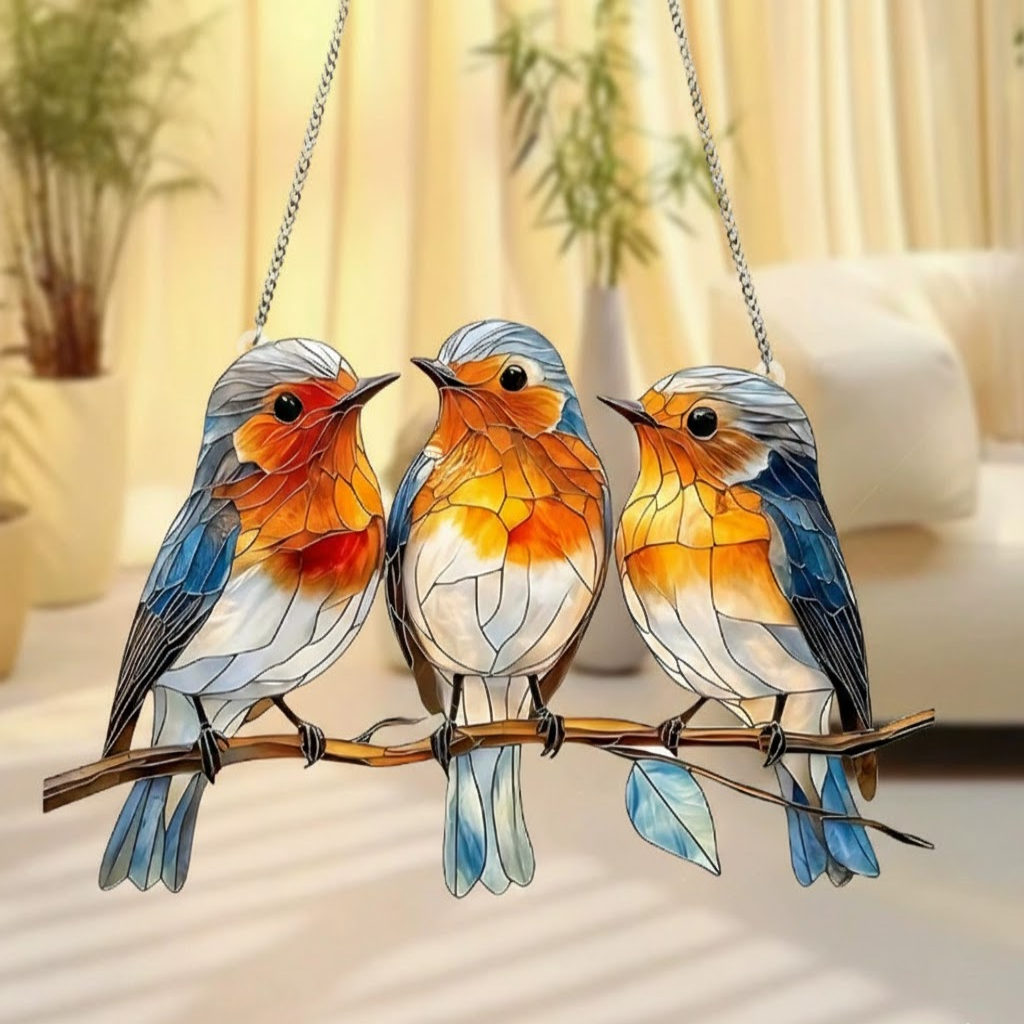 Window Suncatcher Bird Hanging Ornament Colorful Sun Catcher