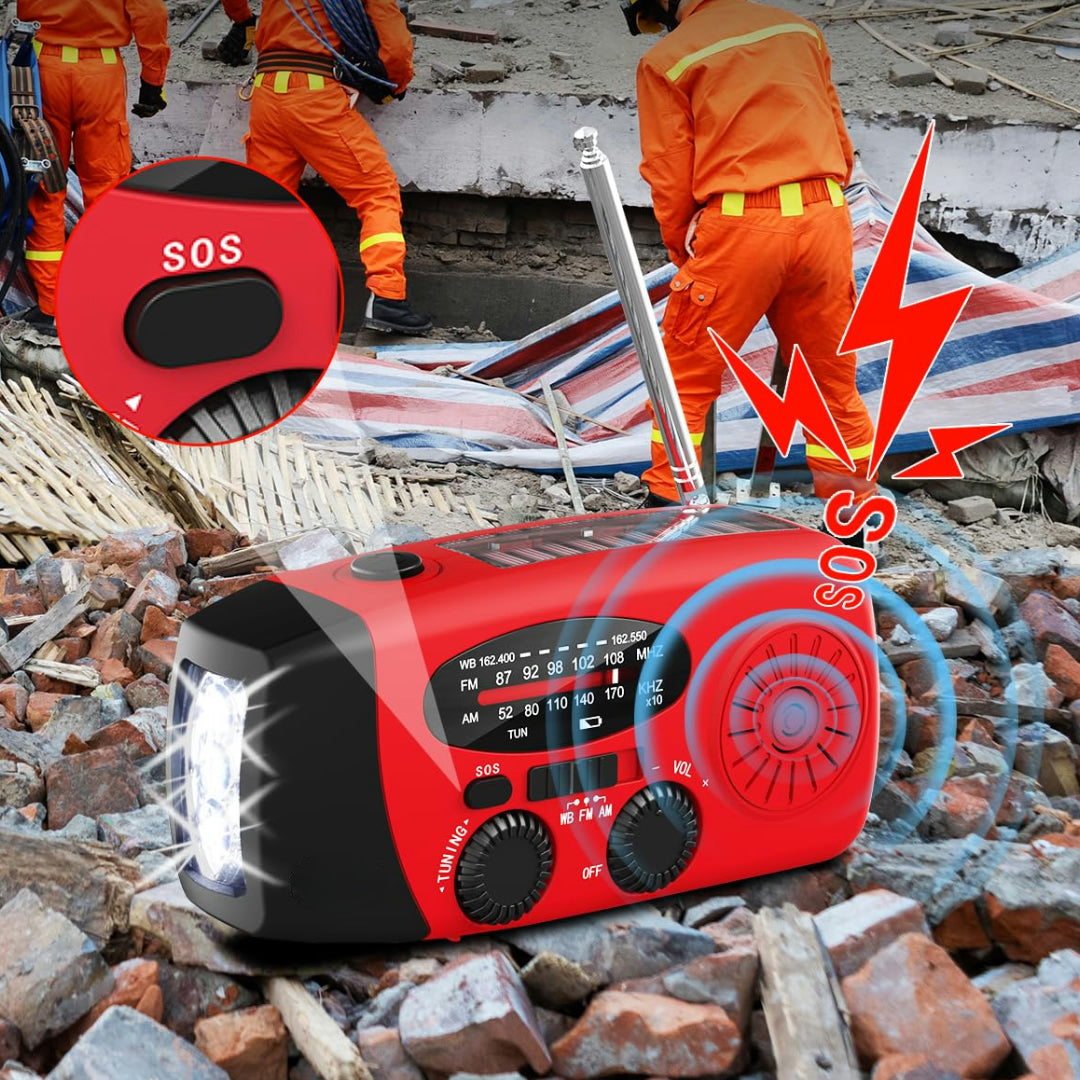 Radio di Emergenza Ricaricabile Solare Portatile per Campeggio e Outdoor