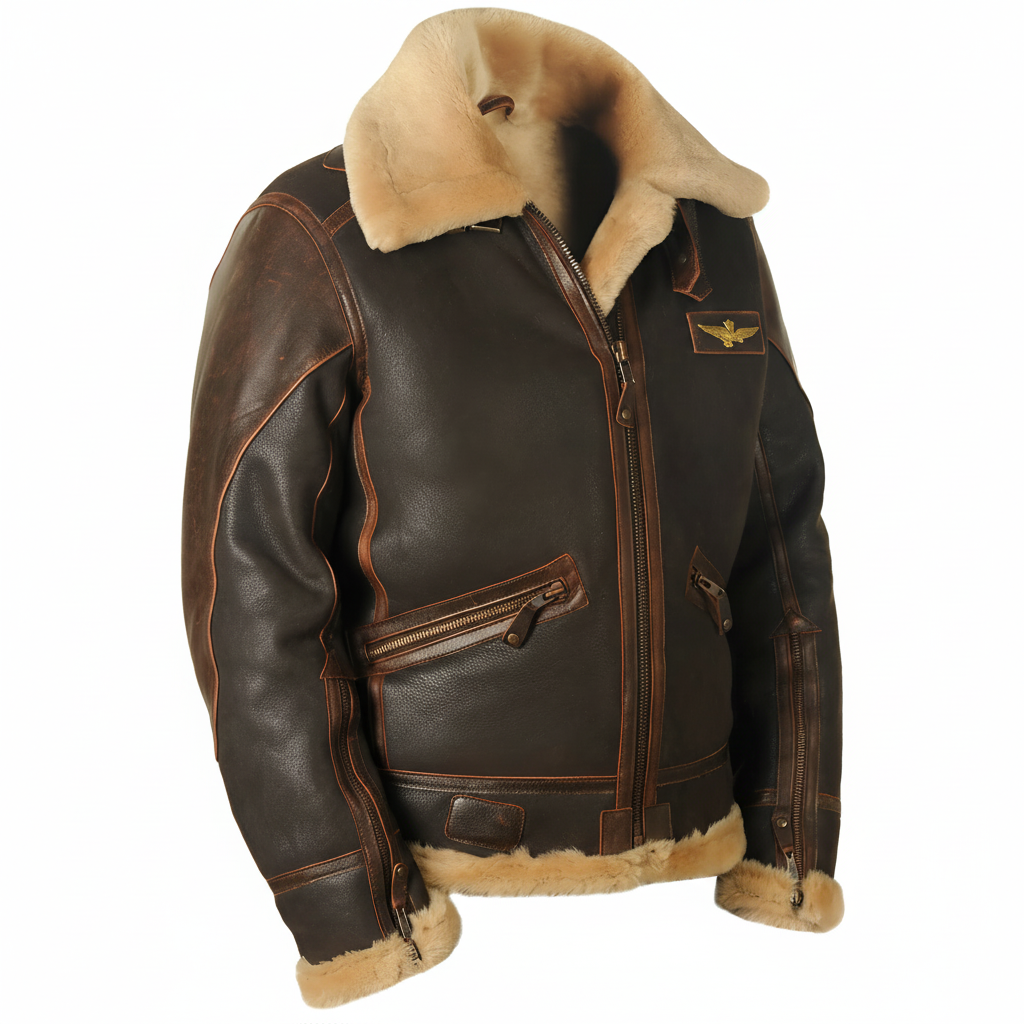 Giacca Pilota Vintage Fodera Calda Giorni Freddi