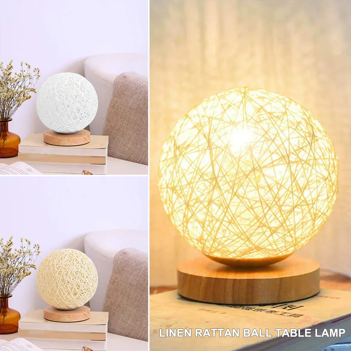 RattanGlow - Dimmable Rattan Table Lamp with Natural Design