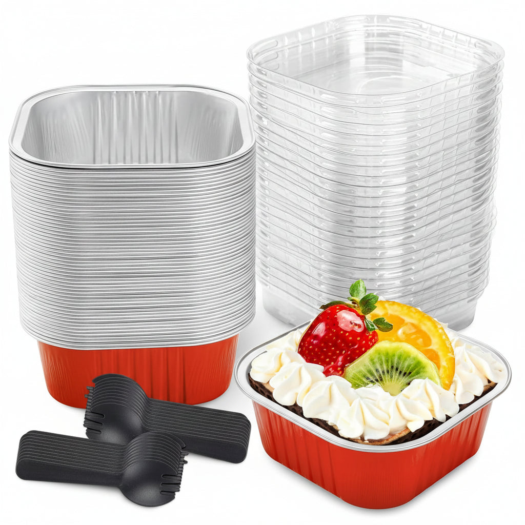 Mini Stampi Torte Coperchio Usa Getta Alluminio Torte Dolci 50 Pezzi