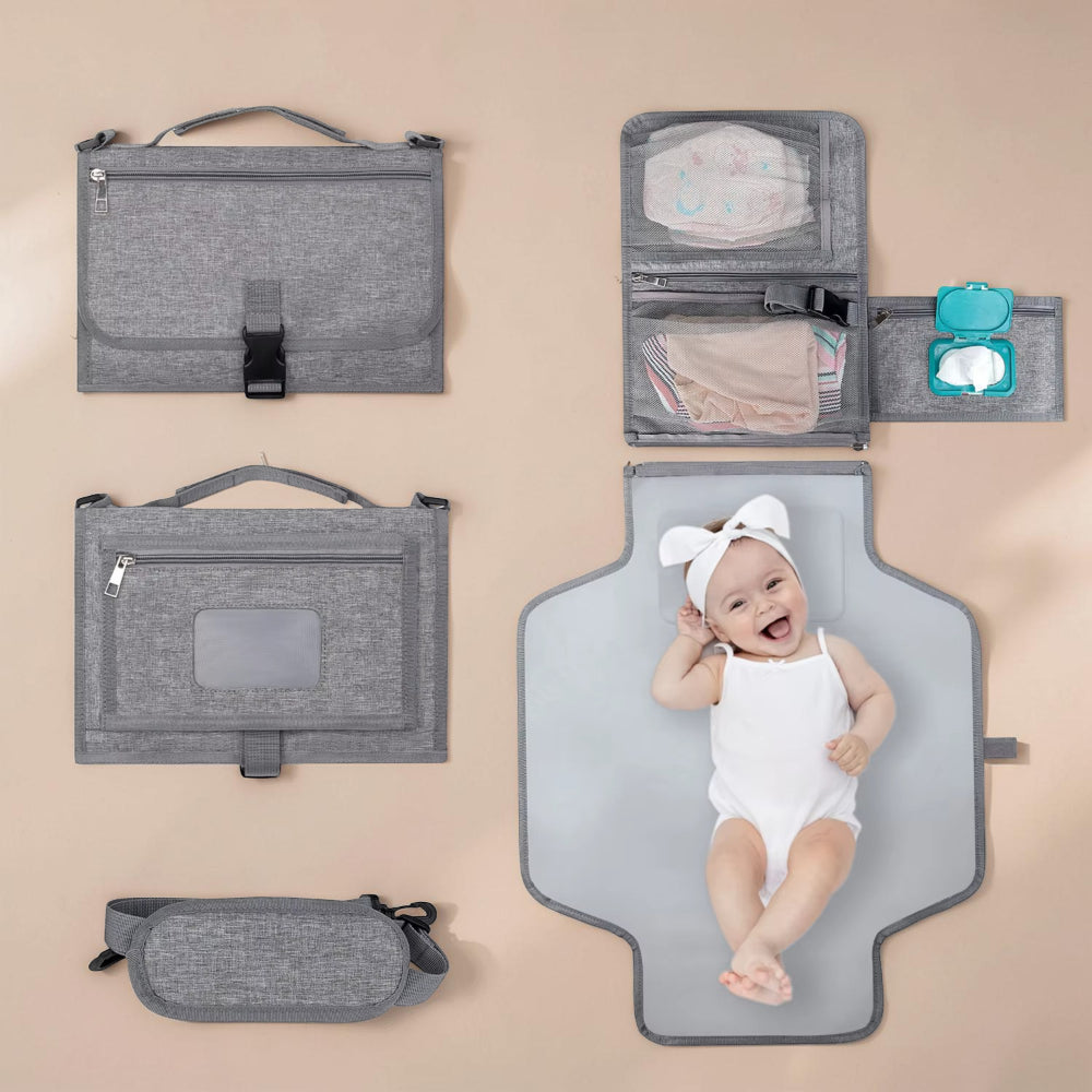 Bolsa de Pañales Plegable Estera para Cambiar Pañales Bebé