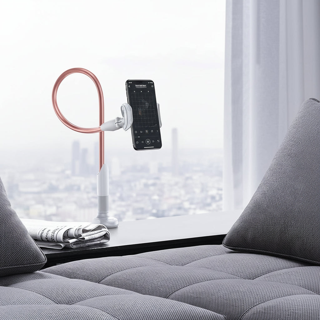 Supporto Telefono Collo D'oca Letto Flessibile Stabile Morsetto Smartphone Letto