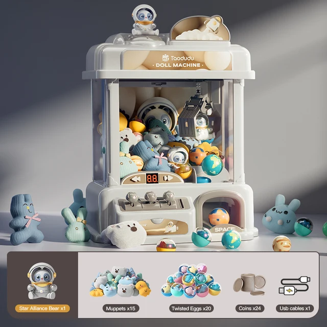 Standard Coin Operated Mini Claw Machine for Kids Arcade Game with Plush Prizes - Image 4