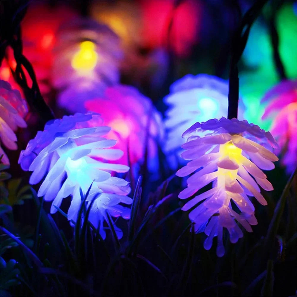 GlowFest - Christmas lights with pine cones and snowflakes