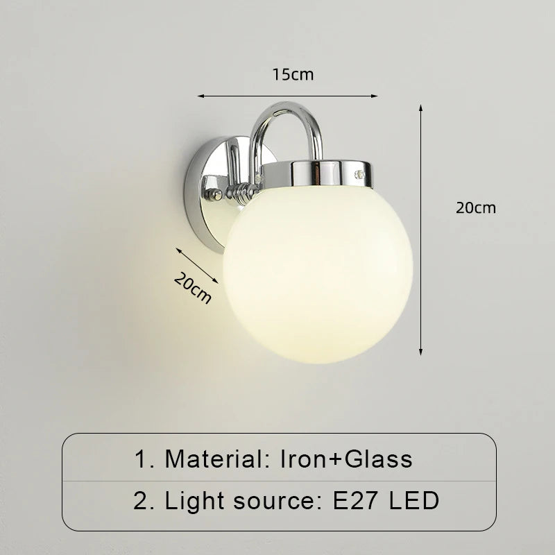 ModernWall - Nordic LED Wall Lamp with Glass Shade for Atmospheric Indoor Lighting