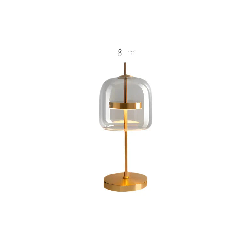 LumiGlass - Lampada da Tavolo in Vetro Moderna | Elegante Lampada Notturna LED per Camera da Letto e Soggiorno