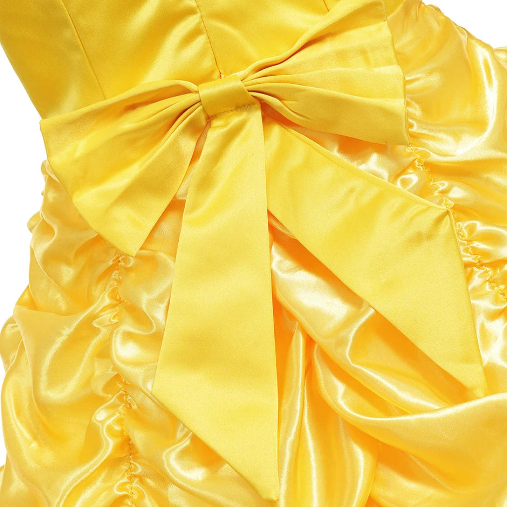 Fato de Halloween Princesa Menina Amarelo Elegante Completo