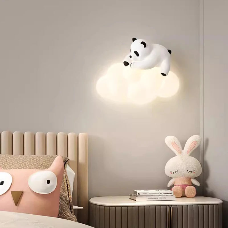 PandaLicht - Candeeiro de Parede LED Panda Sombrio para Quartos de Crianças