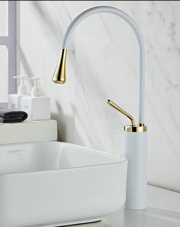Grifo de lavabo estilo Druppels para baño, giratorio, grifo de cascada