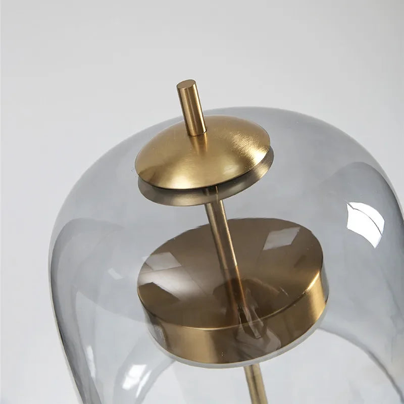 LumiGlass - Lampada da Tavolo in Vetro Moderna | Elegante Lampada Notturna LED per Camera da Letto e Soggiorno
