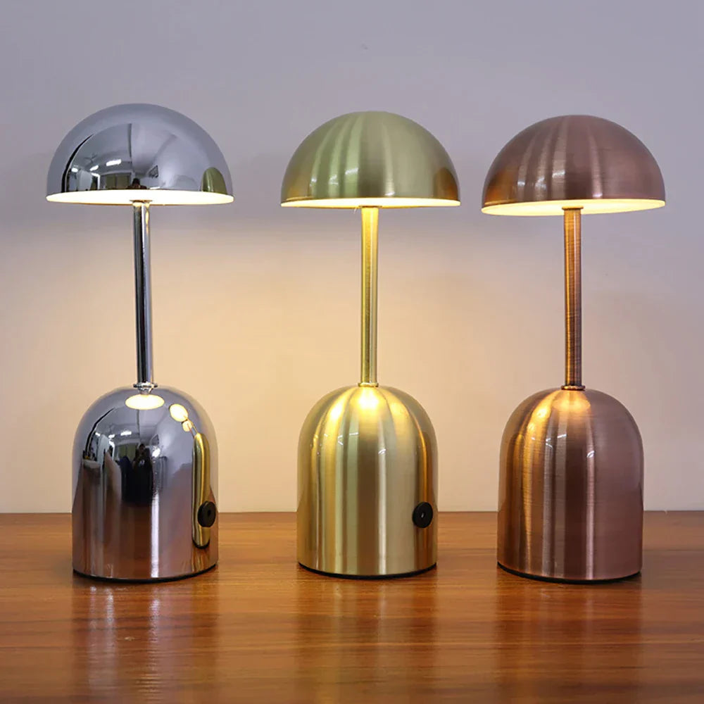 GlowLuxe - Lampada da Tavolo Portatile Dimmerabile – Design in Metallo LED per Illuminazione Atmosferica