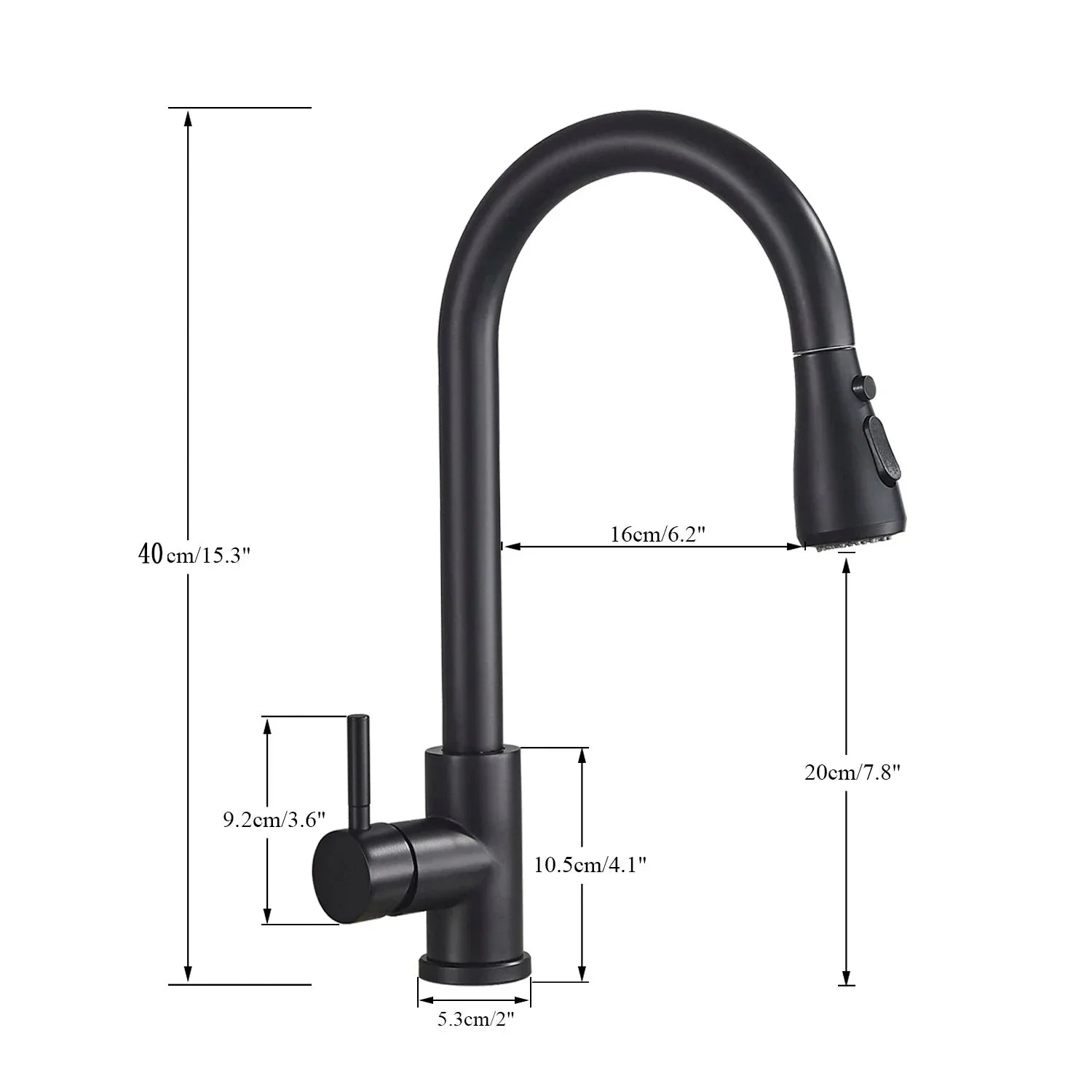 JetBlack – Pull-Out Kitchen Mixer Tap