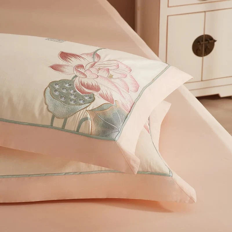 Set copripiumino Lotus Rosa (Cotone Egiziano)