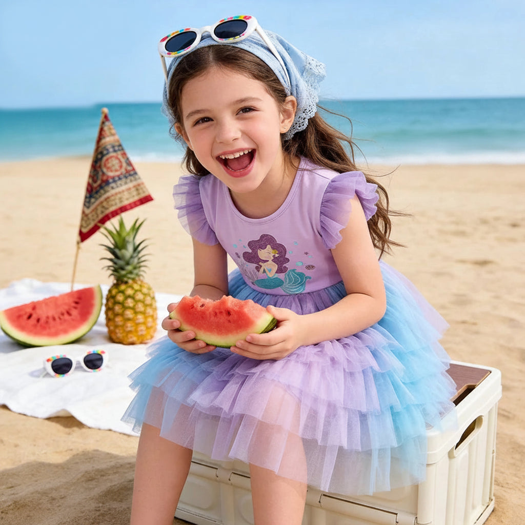 Elegant Multilayer Tulle Halloween Princess Costume for Girls