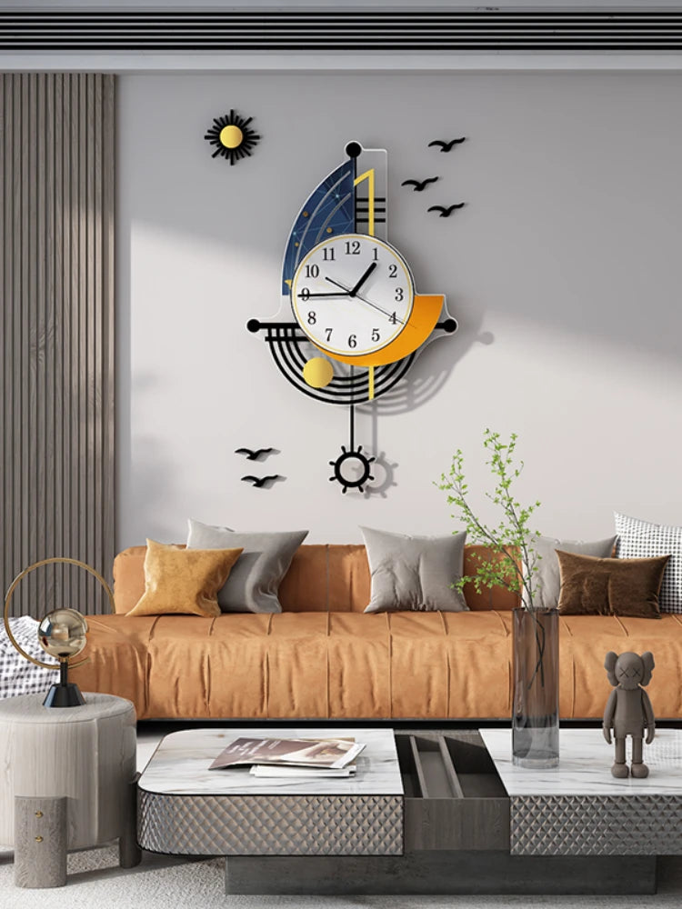 NauticTime - Decoratieve Zeilboot Wandklok