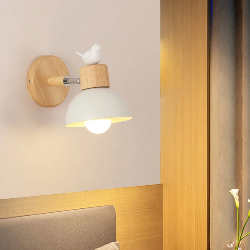 NordicWood - LED Wandlamp Hout IJzer Verlichting