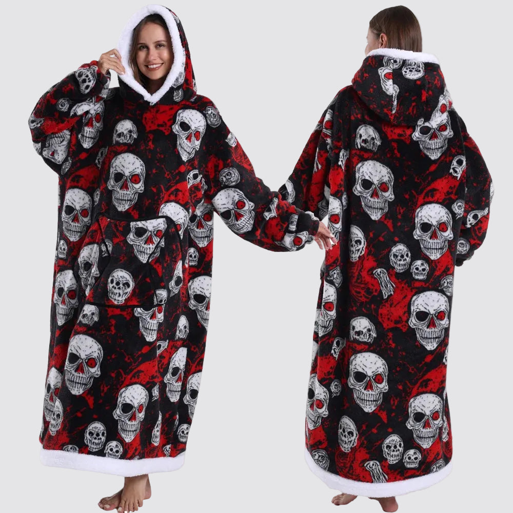 Sweatshirt com Capuz de Lã Ampla Estilo Aconchegante e Elegante Saco-Cama com Capuz