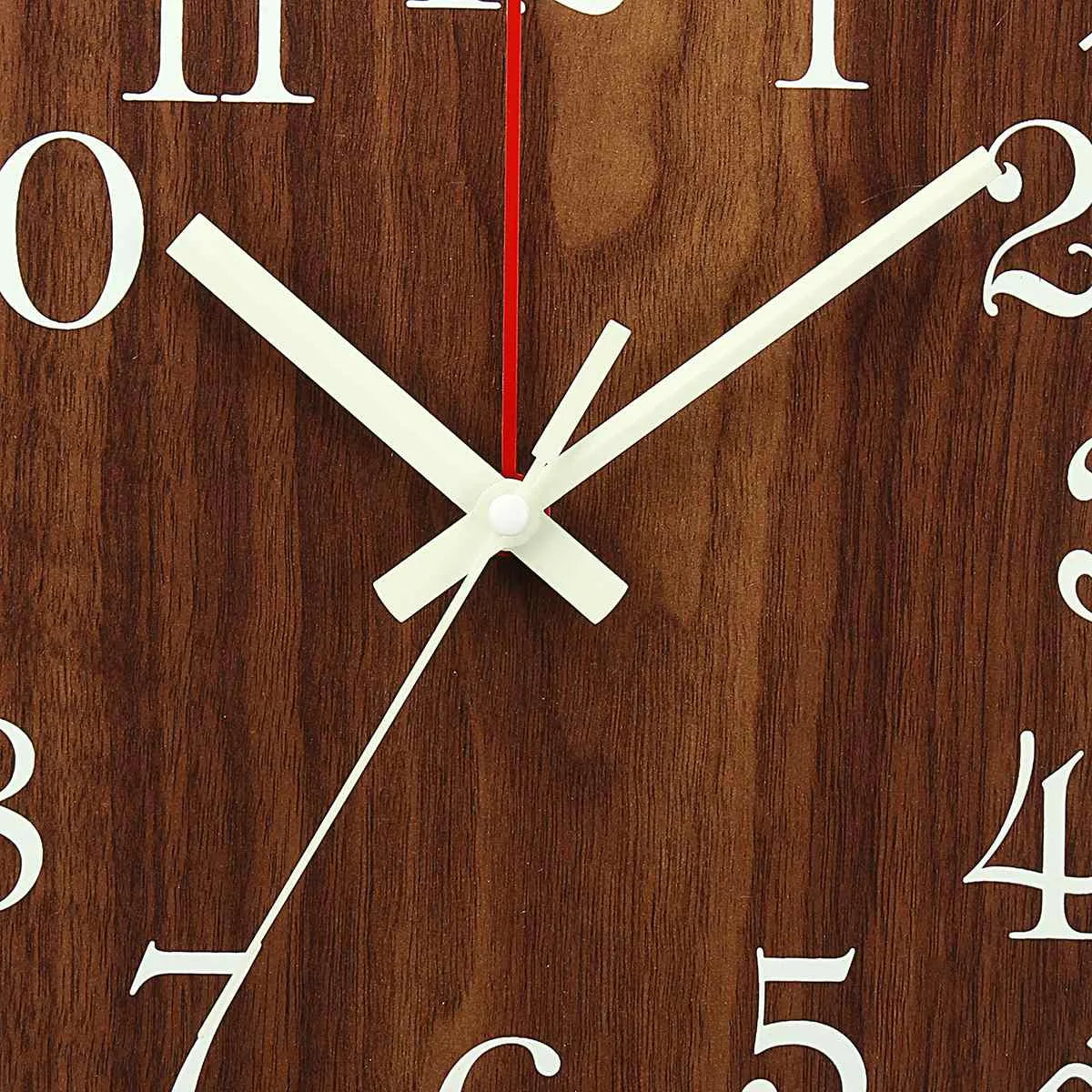 GlowClock - Silent Wooden Wall Clock with Night Light