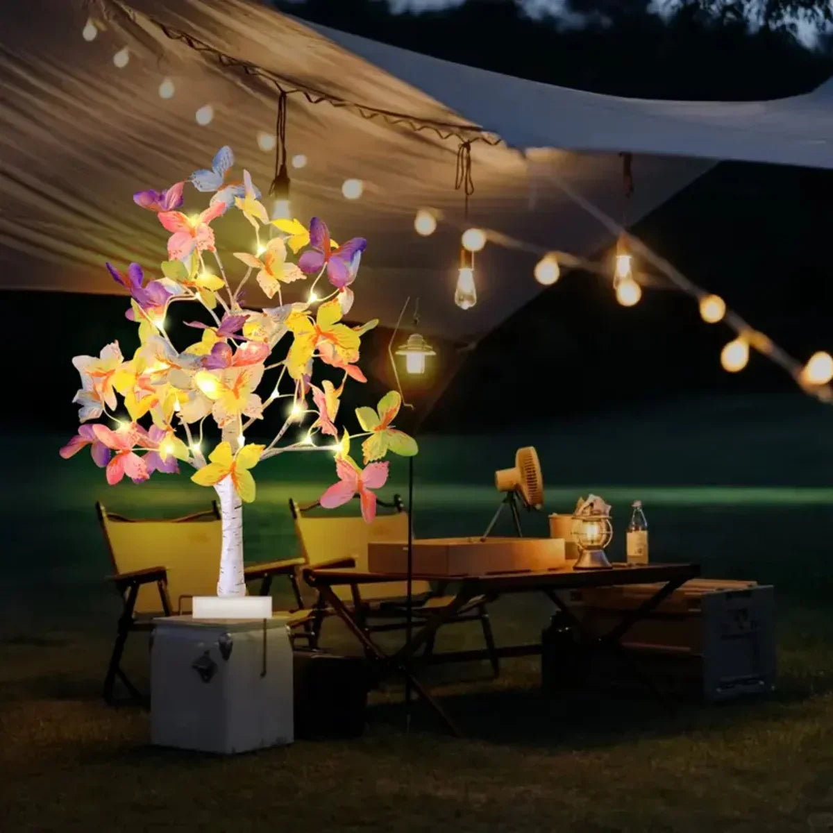 LumiTree - Lampada da tavolo LED albero di betulla con cambio colore – Lampada decorativa ad albero