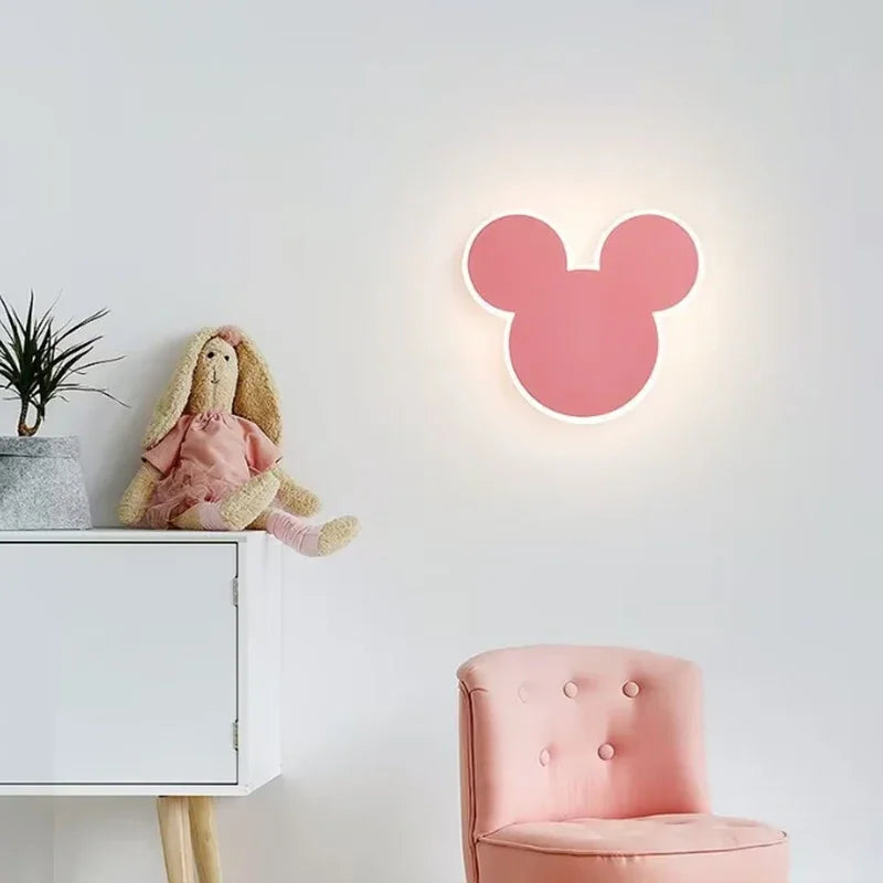 PinkRabbit - Lampada da parete per cameretta bambini LED Illuminazione decorativa