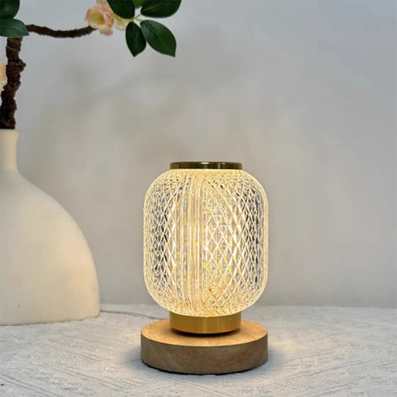 CrystalGlow - Lâmpada de Mesa Luxuosa em Cristal com Iluminação LED