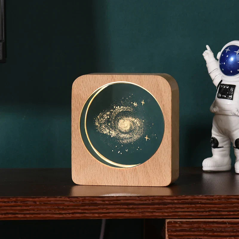 LumiWood - 3D Wooden Night Light with Engraving and Warm LED Lighting