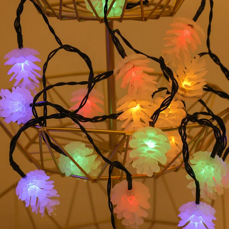GlowFest - Christmas lights with pine cones and snowflakes