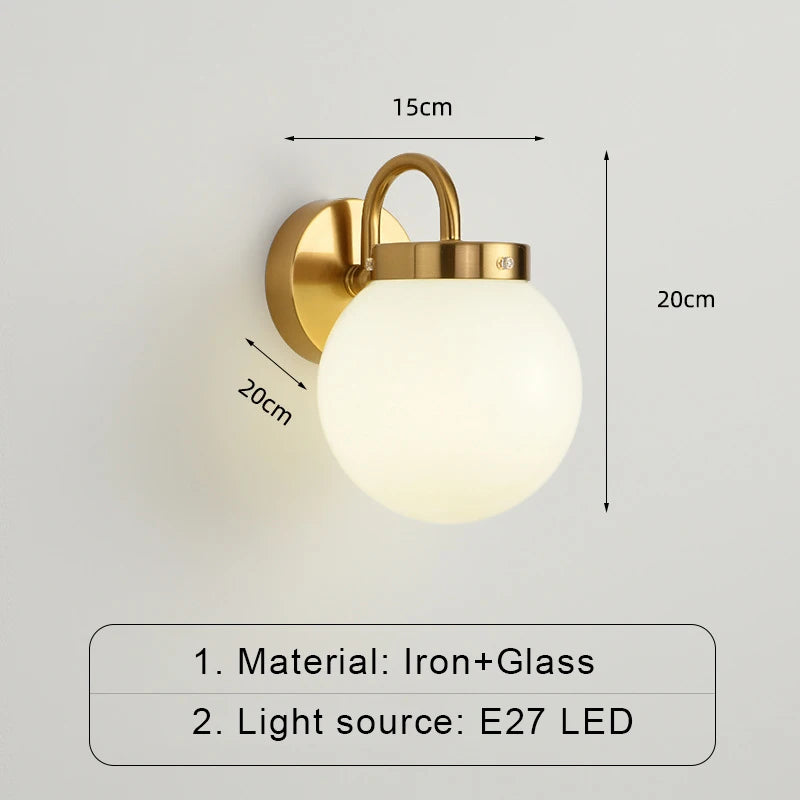 ModernWall - Nordic LED Wall Lamp with Glass Shade for Atmospheric Indoor Lighting