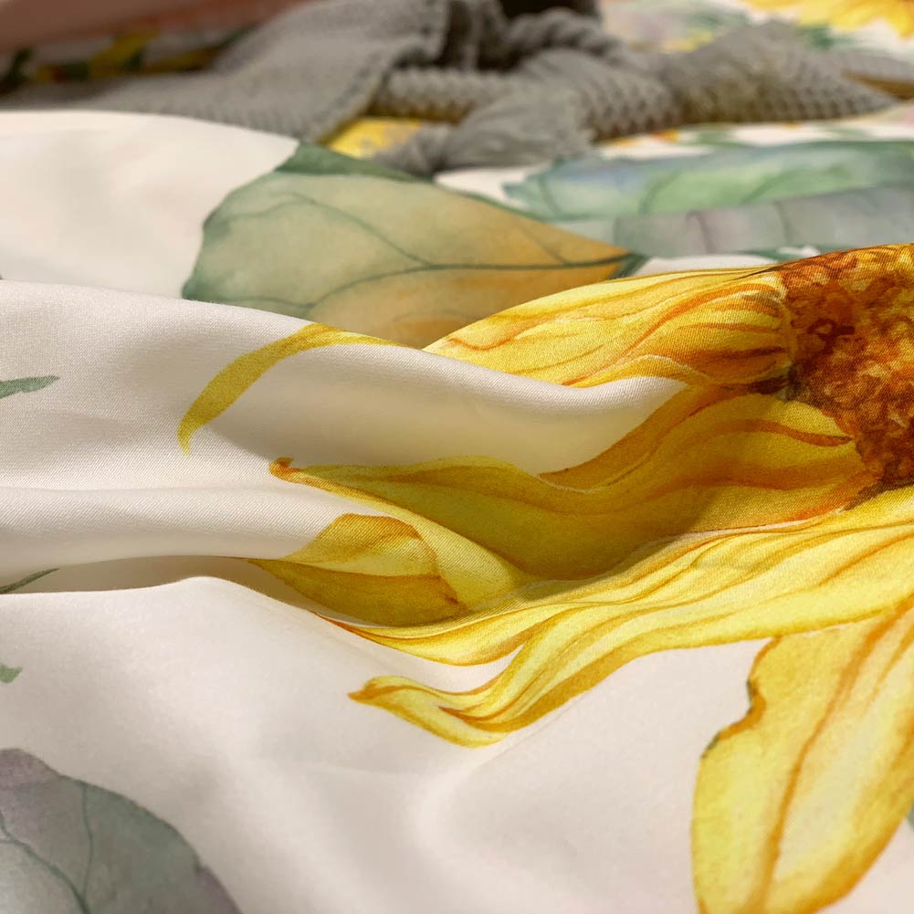 Set copripiumino delicato con girasole (cotone egiziano)