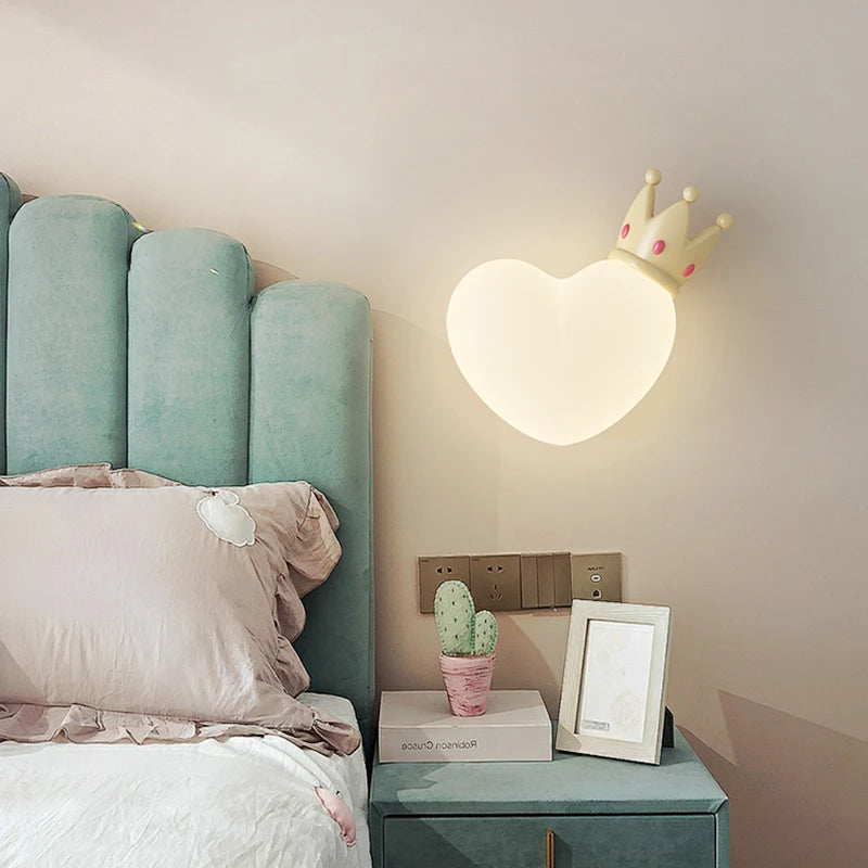 LoveLight - Pink Crown Cloud Heart Design LED Bedside Lamp
