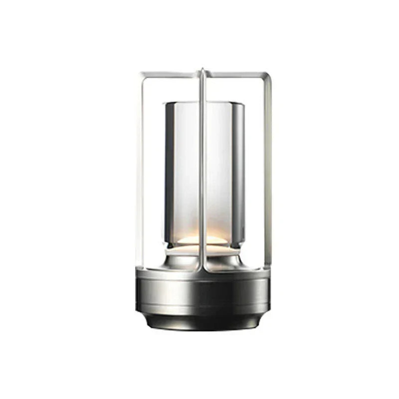 CrystalGlow - Candeeiro de Mesa de Cristal Recarregável Sem Fios – Iluminação Ambiente LED para Sala de Estar e Varanda