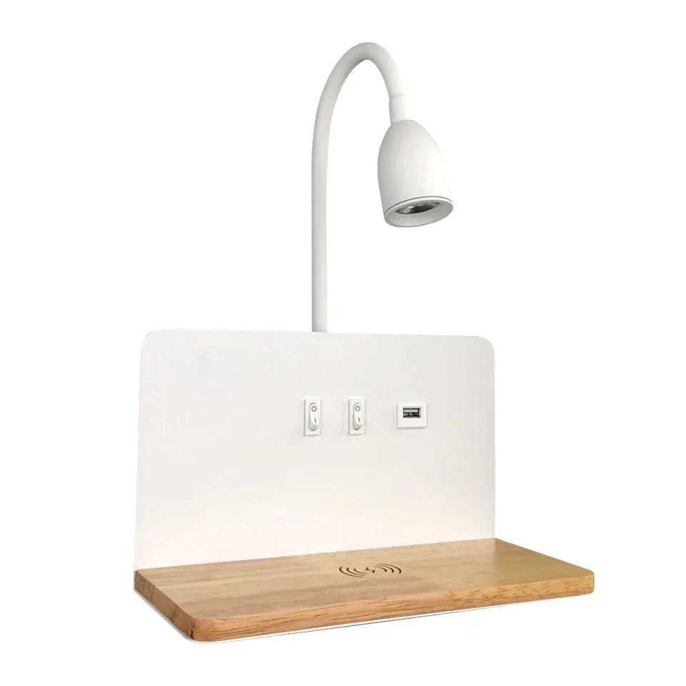BrightShelf - LED Wall Lamp with USB Port and Shelf