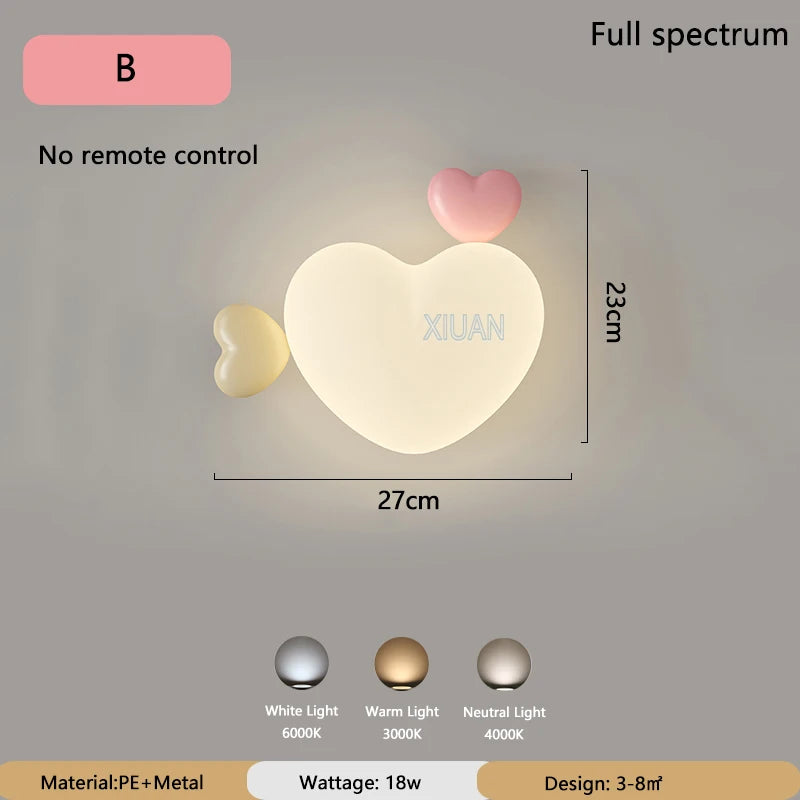 LoveLight - Pink Crown Cloud Heart Design LED Bedside Lamp
