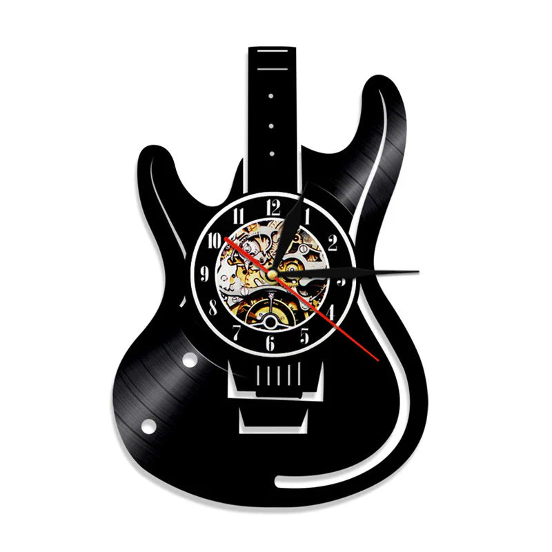 Orologio da parete in vinile a forma di chitarra